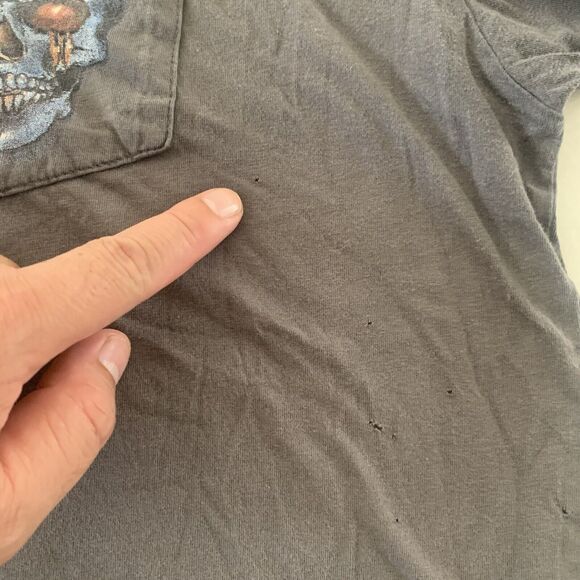 Ohio Bike Week Skull Print Y2K Grunge T Shirt Men Size M Color Black With Flaws‎ - Picture 10 of 16